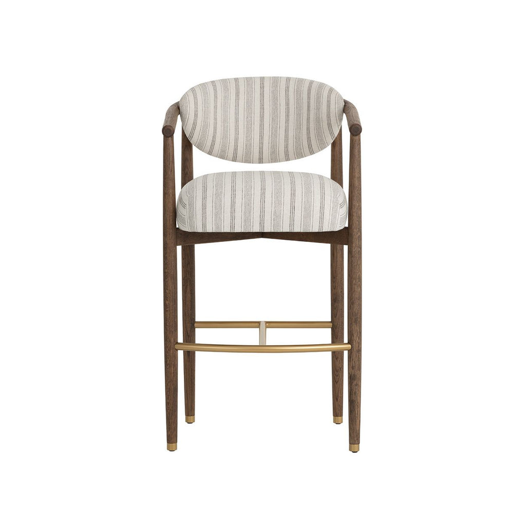 Tabouret de bar industriel en bois brun vieilli et métal pour salle à manger