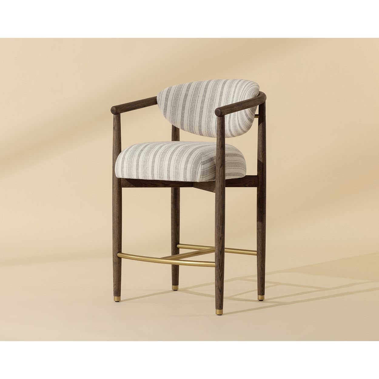 Industrial Wood & Metal Armless Counter Stool for Dining Room