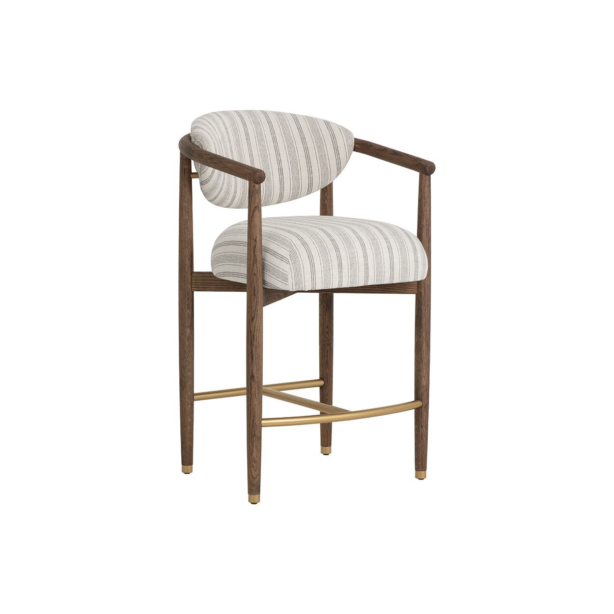 Tabouret de comptoir sans accoudoirs en bois et métal industriels pour salle à manger