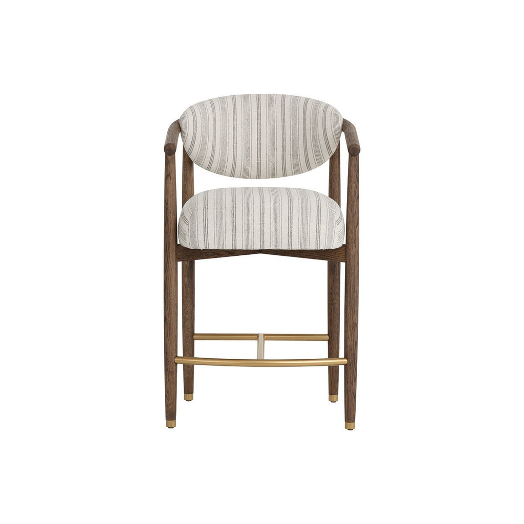 Tabouret de comptoir sans accoudoirs en bois et métal industriels pour salle à manger