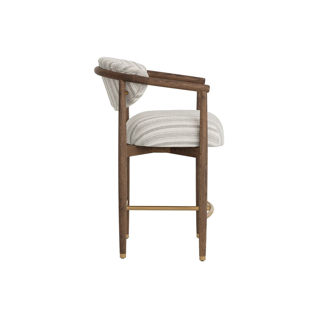 Tabouret de comptoir sans accoudoirs en bois et métal industriels pour salle à manger