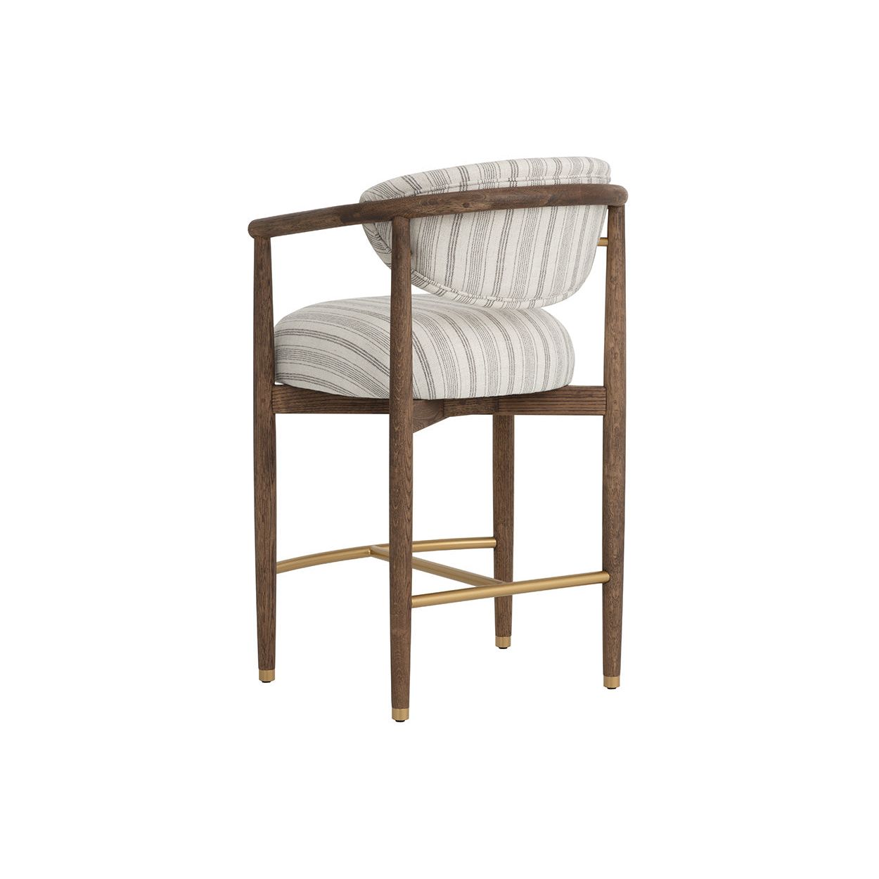 Tabouret de comptoir sans accoudoirs en bois et métal industriels pour salle à manger