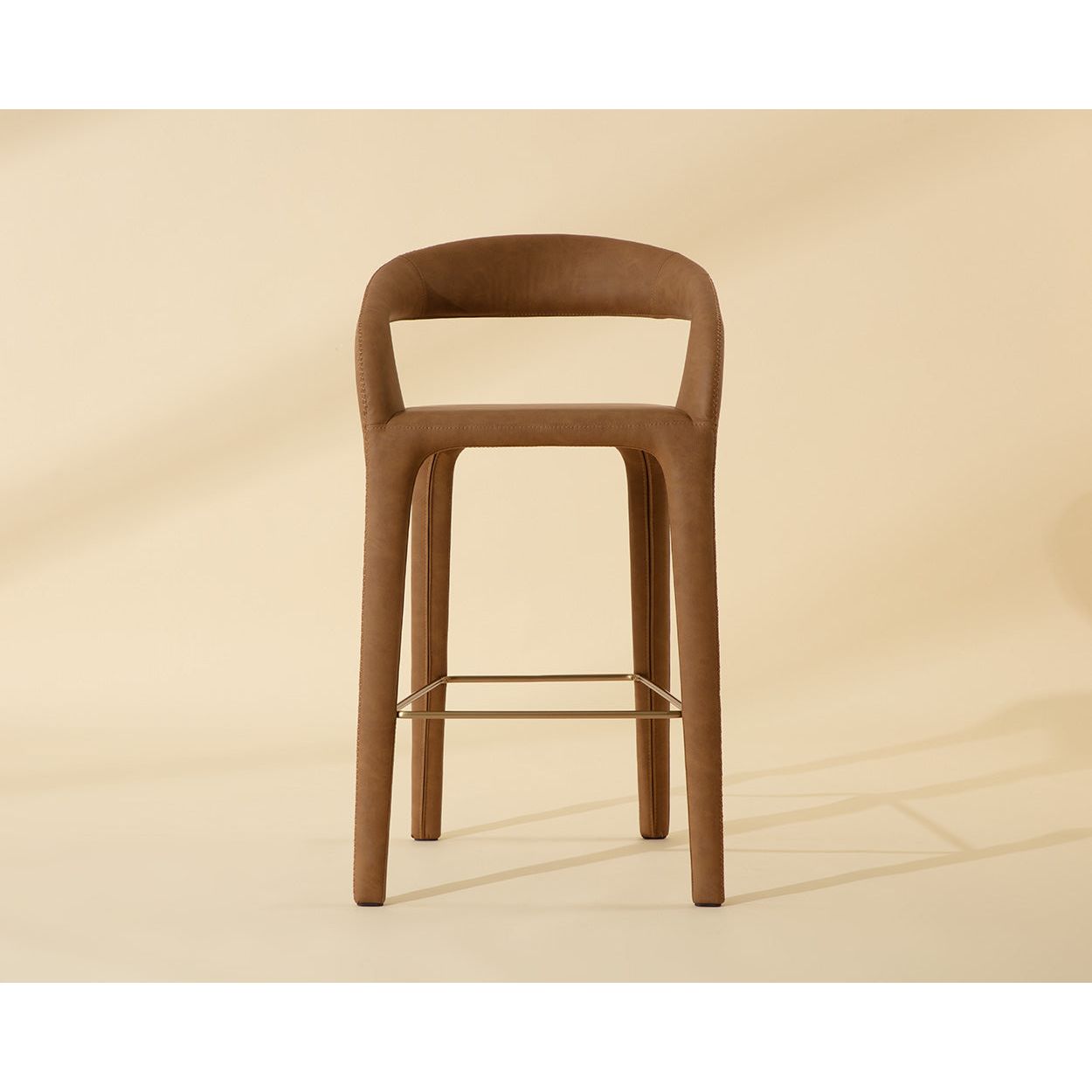 Tabouret de bar moderne en métal rembourré avec coussin pour salle à manger
