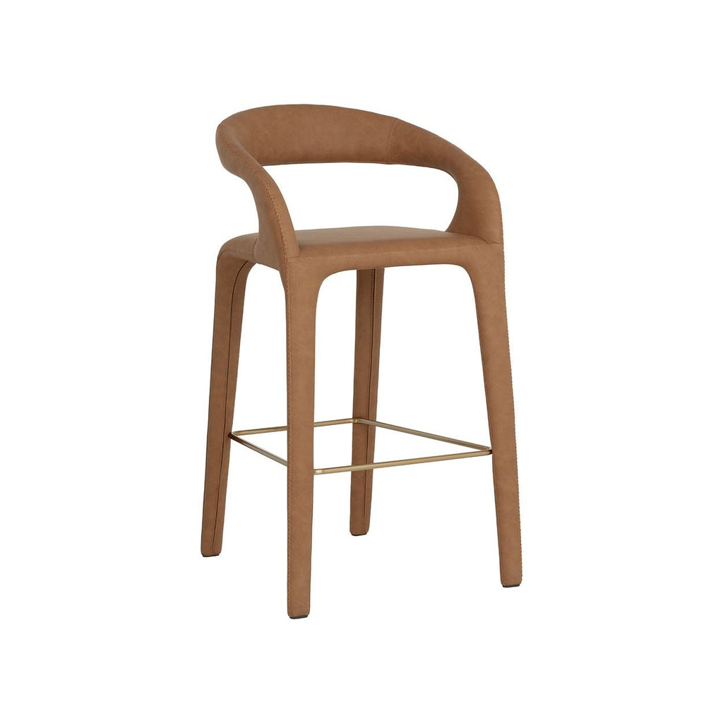 Tabouret de bar moderne en métal rembourré avec coussin pour salle à manger