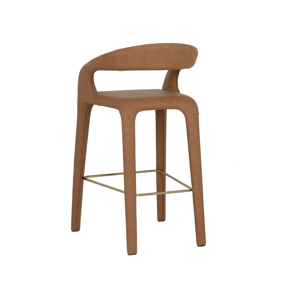 Tabouret de bar moderne en métal rembourré avec coussin pour salle à manger