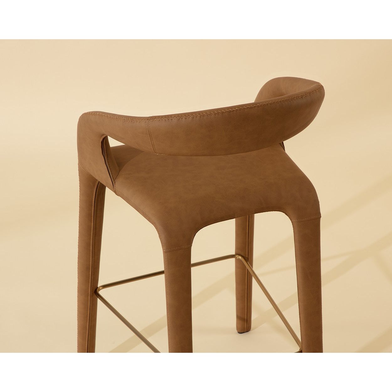 Tabouret de bar moderne en métal rembourré avec coussin pour salle à manger