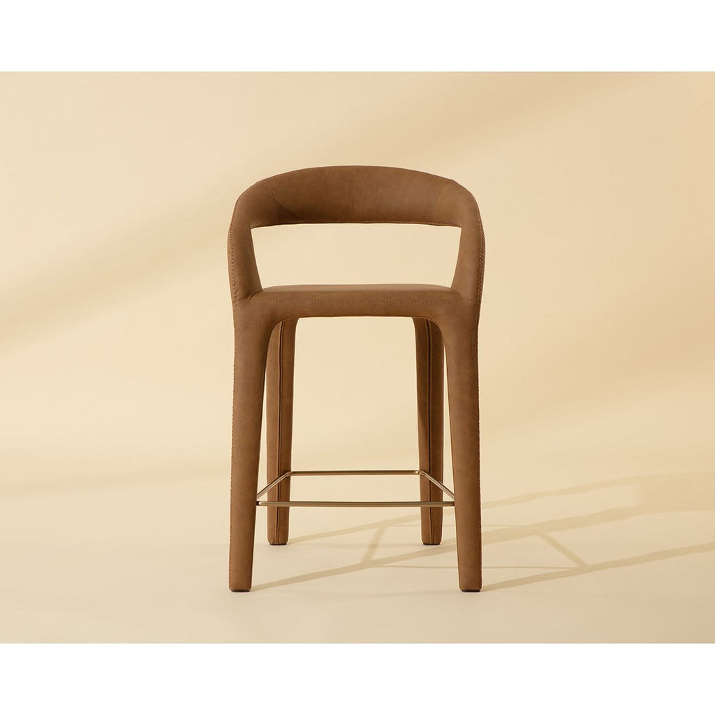 Tabouret de comptoir moderne en métal rembourré avec assise coussinée pour salle à manger