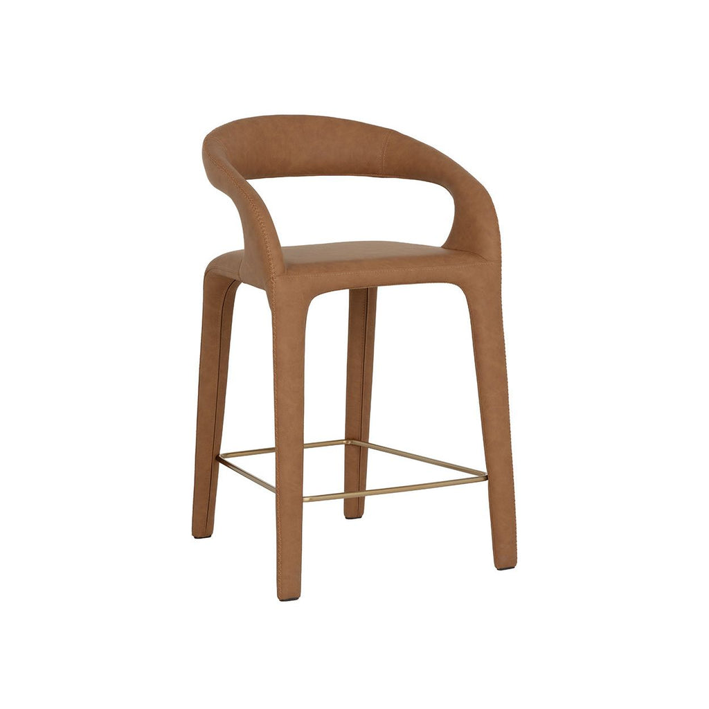 Tabouret de comptoir moderne en métal rembourré avec assise coussinée pour salle à manger