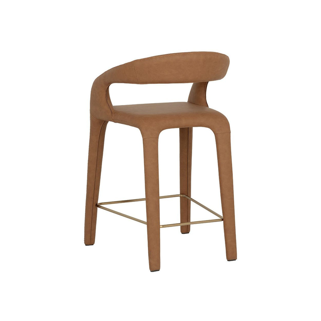 Tabouret de comptoir moderne en métal rembourré avec assise coussinée pour salle à manger