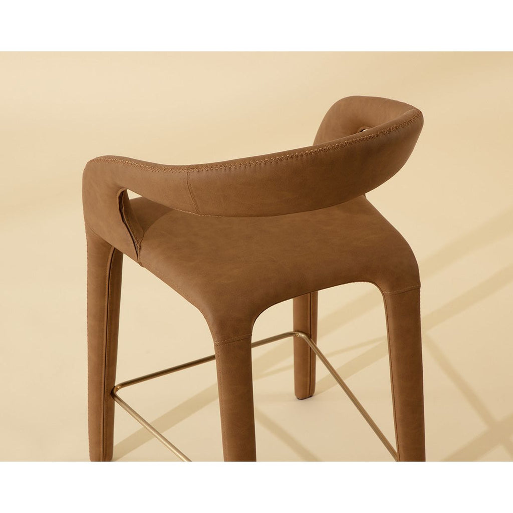 Tabouret de comptoir moderne en métal rembourré avec assise coussinée pour salle à manger