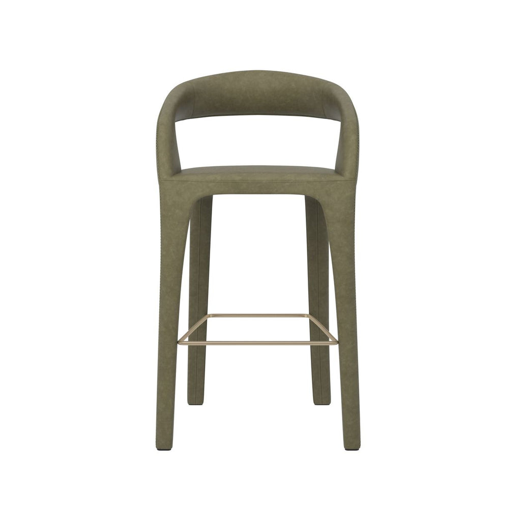 Tabouret de bar moderne en métal rembourré avec coussin pour salle à manger