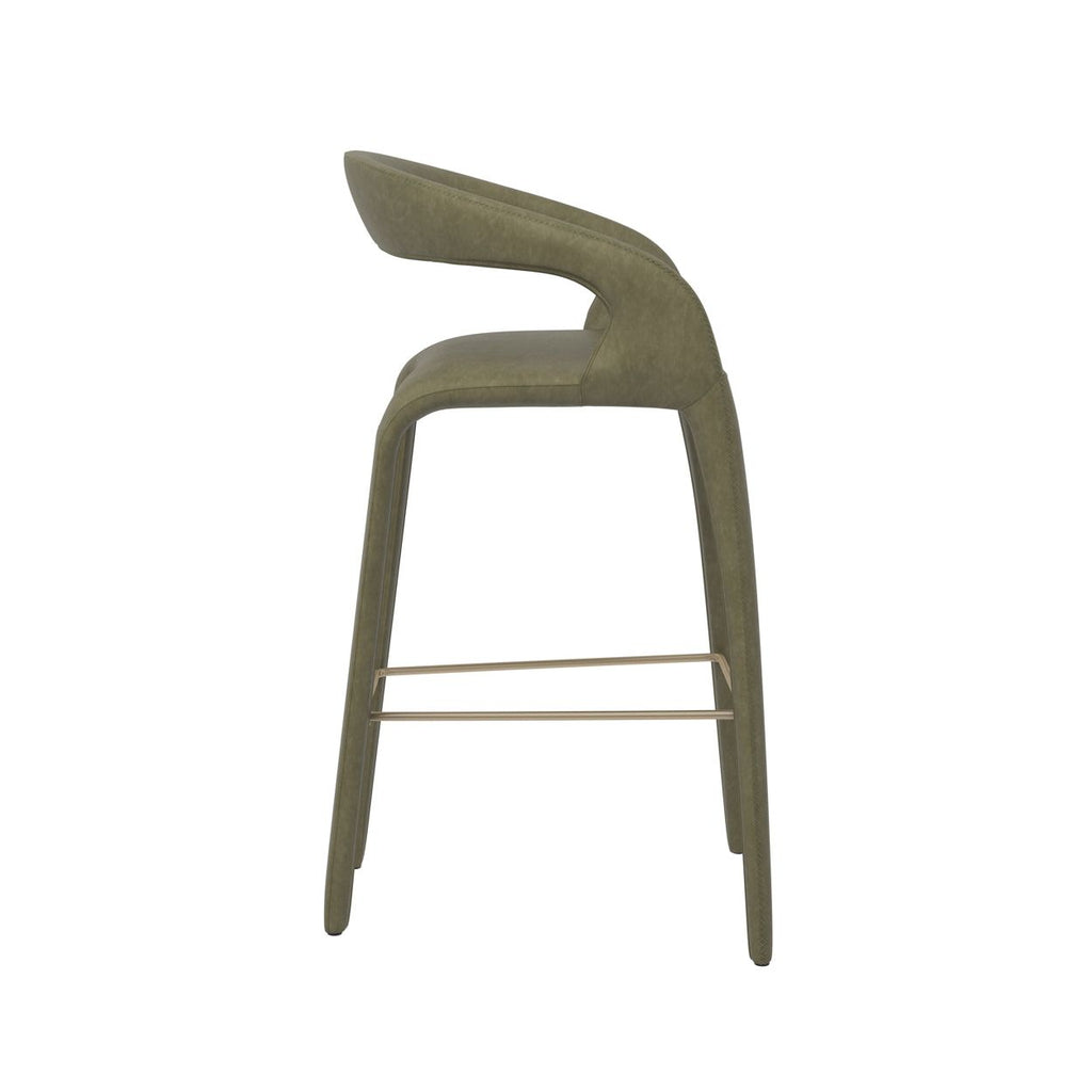 Tabouret de bar moderne en métal rembourré avec coussin pour salle à manger