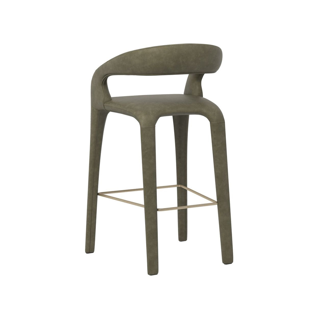 Tabouret de bar moderne en métal rembourré avec coussin pour salle à manger