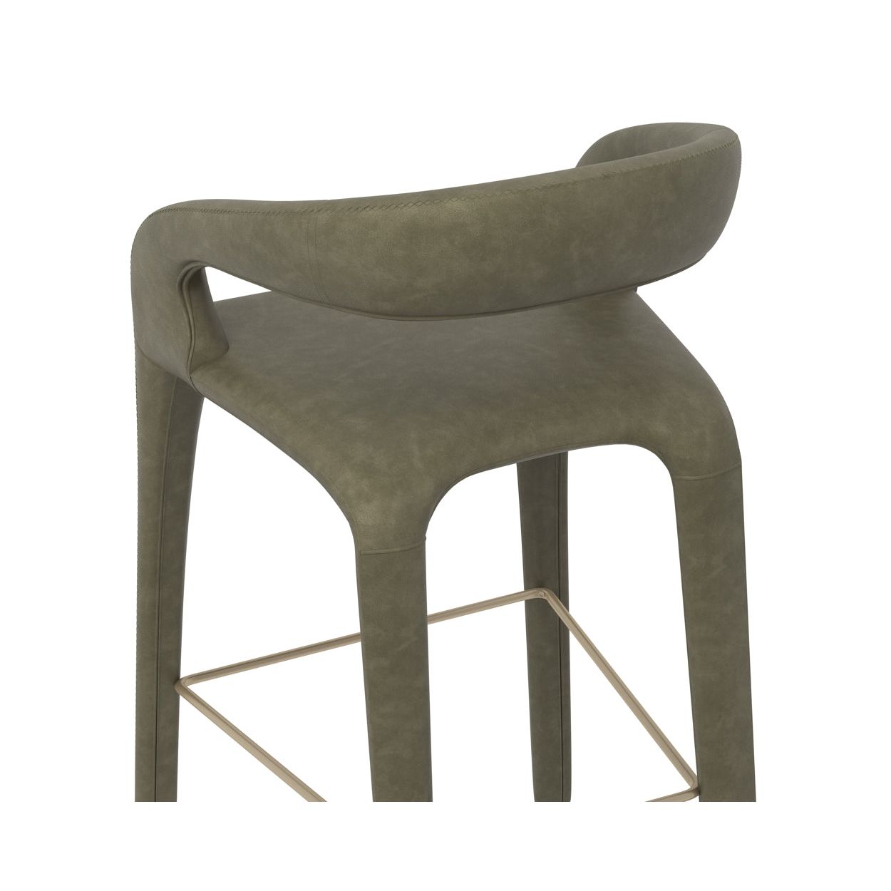 Tabouret de bar moderne en métal rembourré avec coussin pour salle à manger