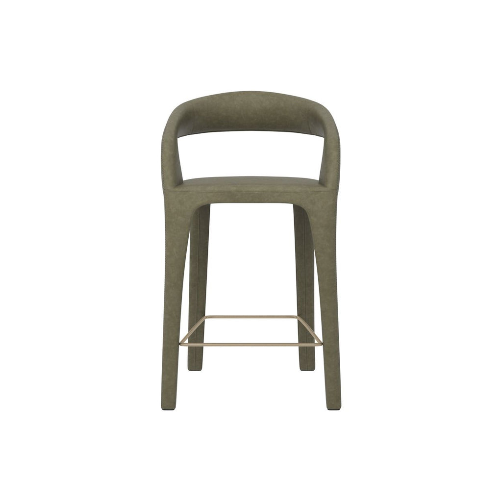 Tabouret de comptoir moderne en métal rembourré avec assise coussinée pour salle à manger