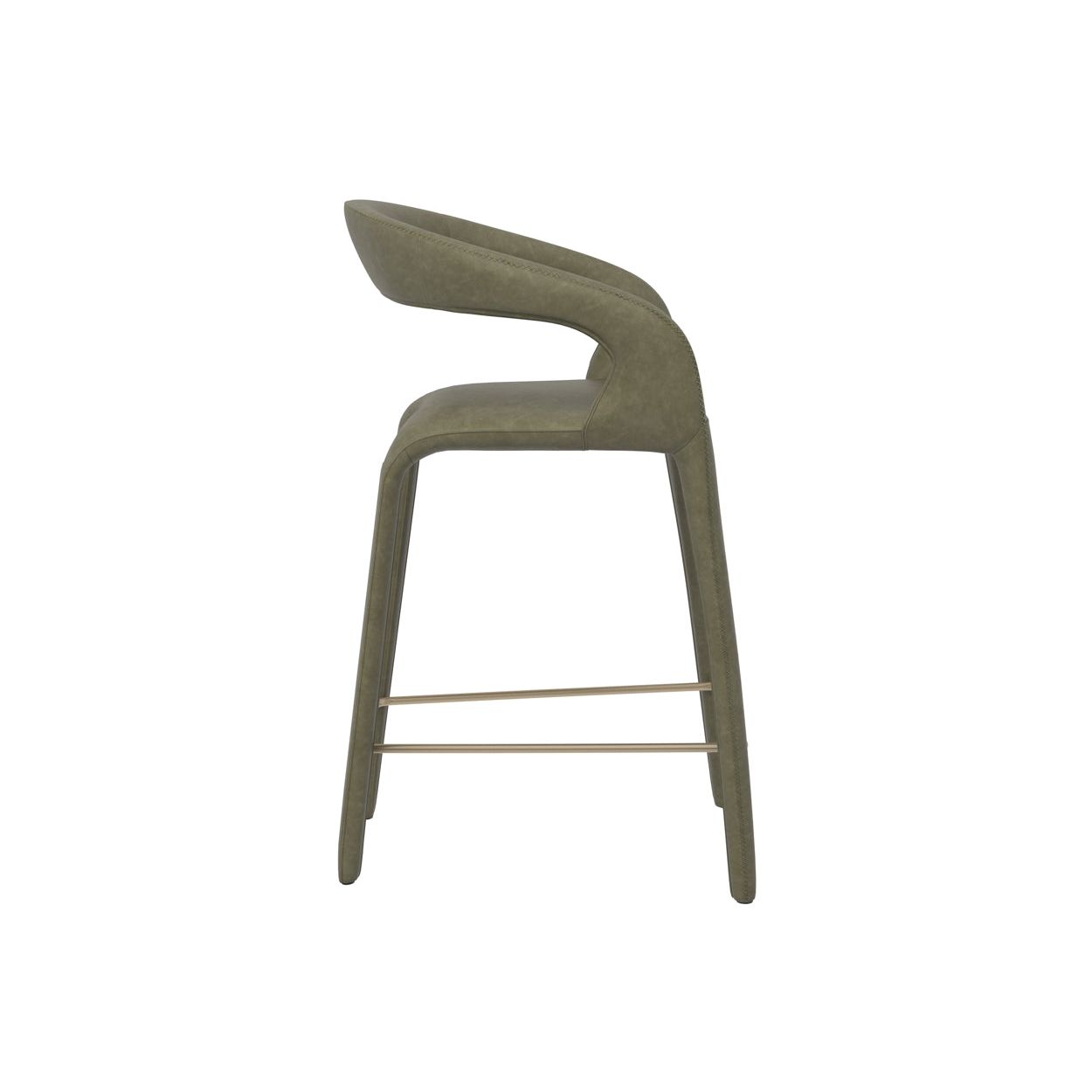 Tabouret de comptoir moderne en métal rembourré avec assise coussinée pour salle à manger