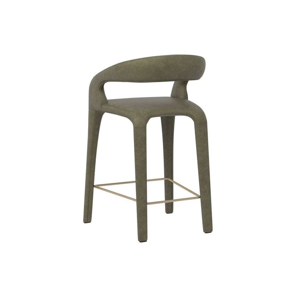 Tabouret de comptoir moderne en métal rembourré avec assise coussinée pour salle à manger