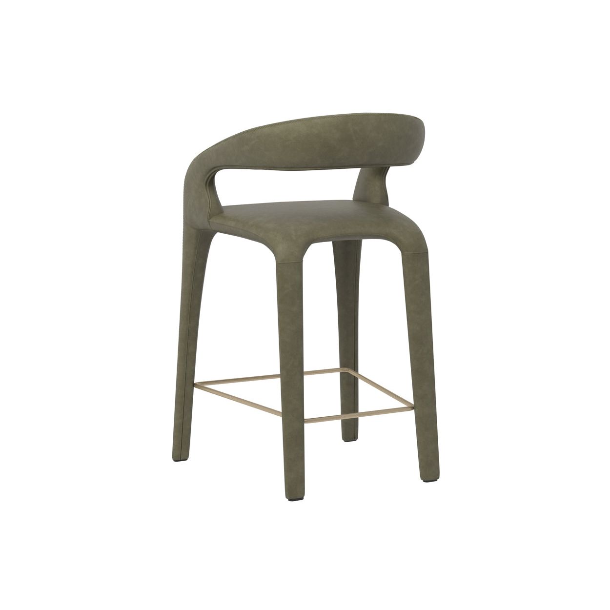 Tabouret de comptoir moderne en métal rembourré avec assise coussinée pour salle à manger