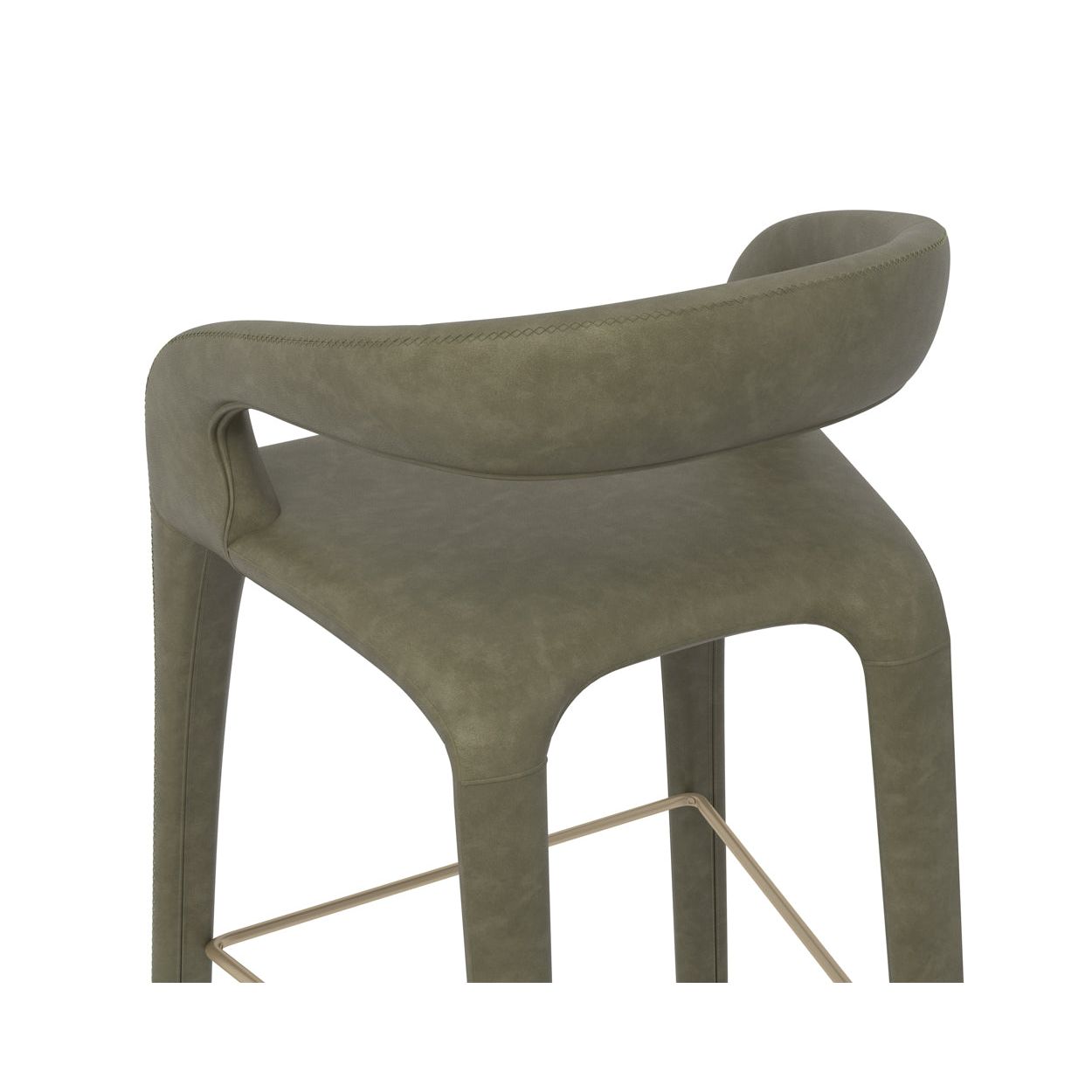 Tabouret de comptoir moderne en métal rembourré avec assise coussinée pour salle à manger