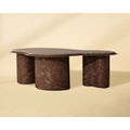 Table basse contemporaine à plateau effet marbre avec base en métal pour salon