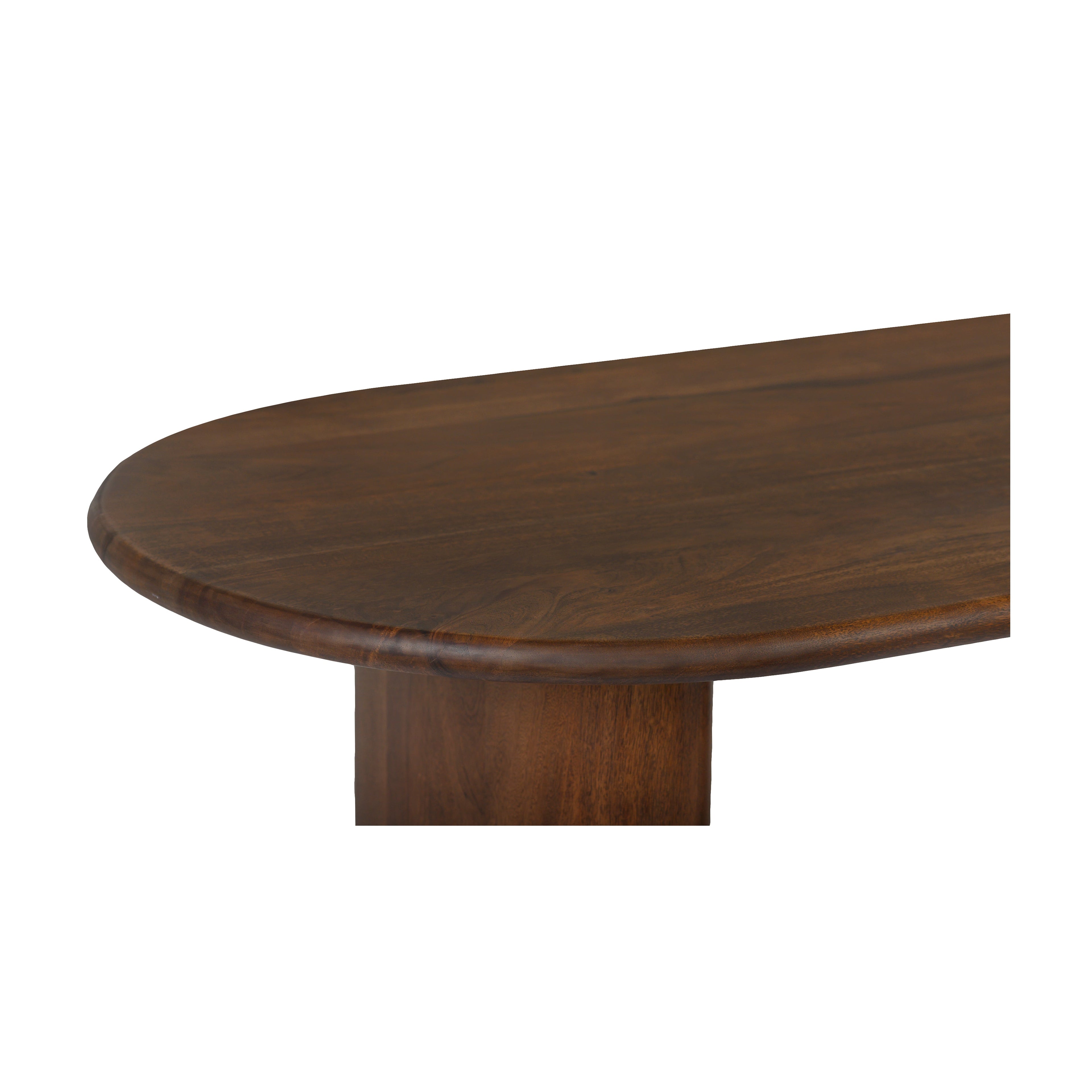 Modern Wood Oval Dining Table with Solid Pedestal Base for Dining Room