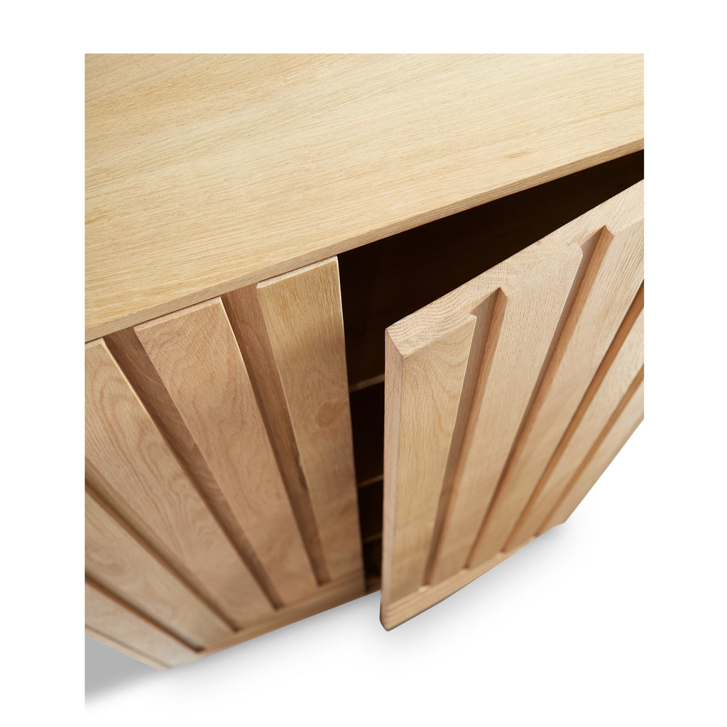 Grand meuble en bois naturel avec étagère de présentation ouverte pour salon et bureau à domicile