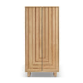 Grand meuble en bois naturel avec étagère de présentation ouverte pour salon et bureau à domicile