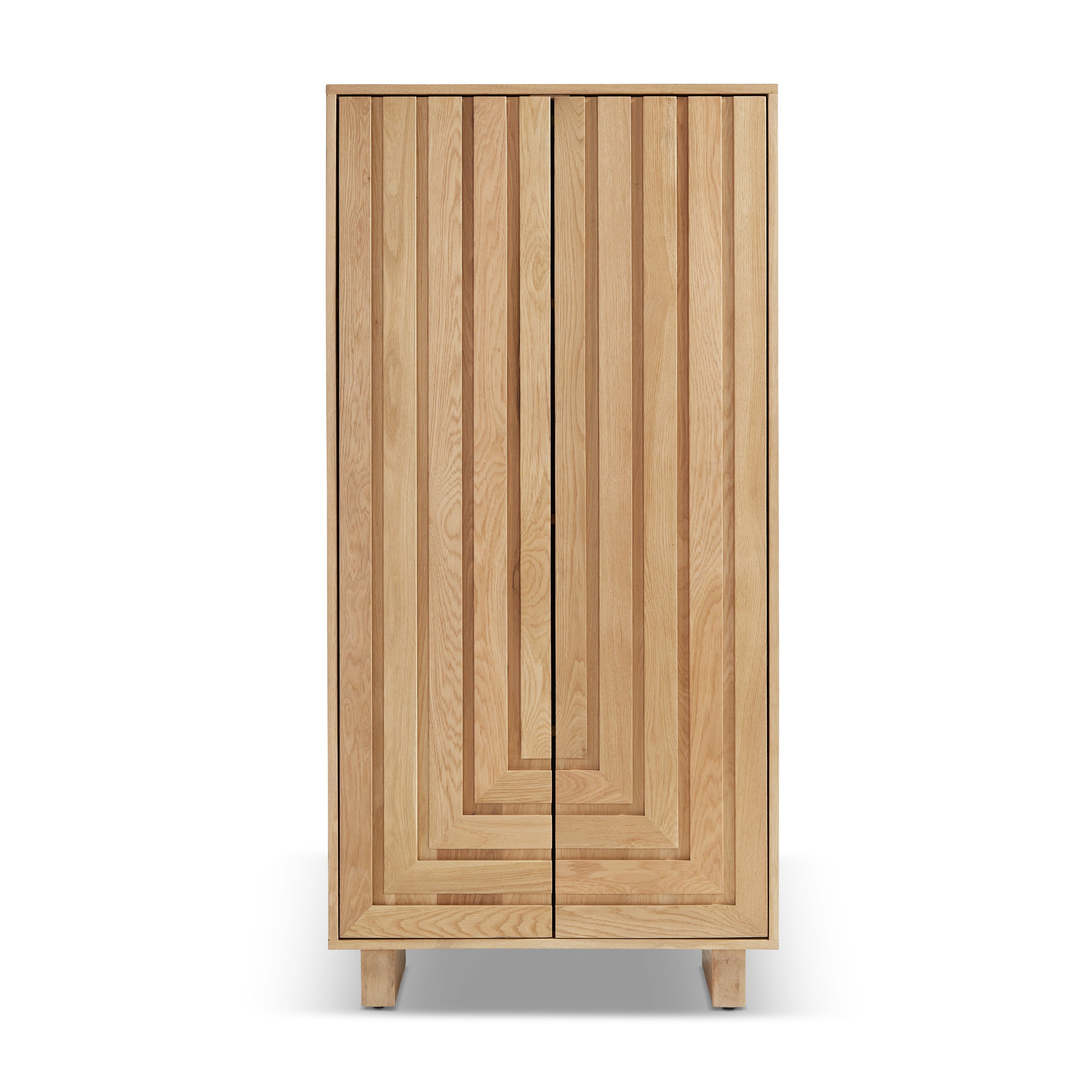 Natural Wood Large Cabinet with Open Display Shelf for Living & Home Office
