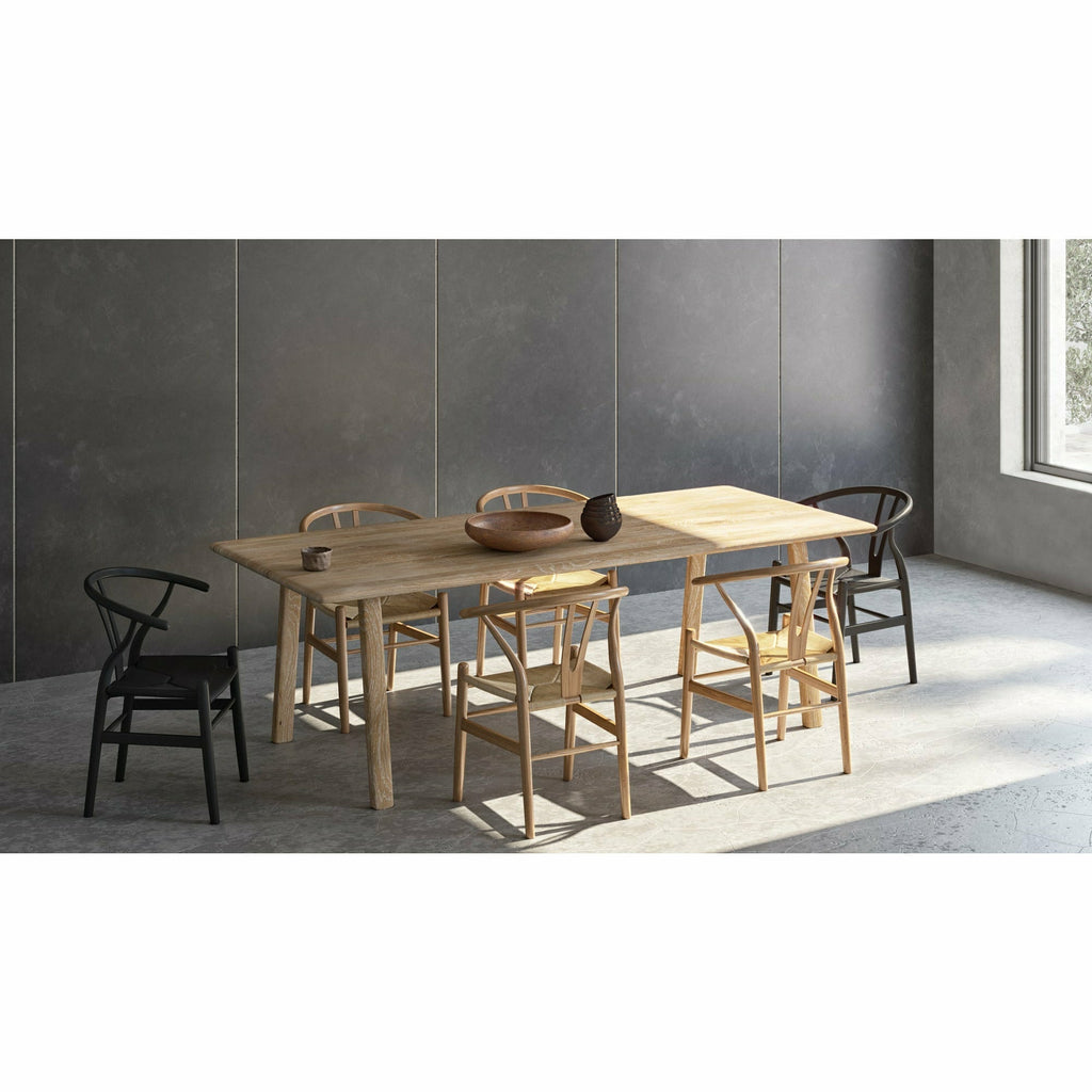 Table de salle à manger moderne en bois et métal avec pieds en épingle à cheveux pour salle à manger