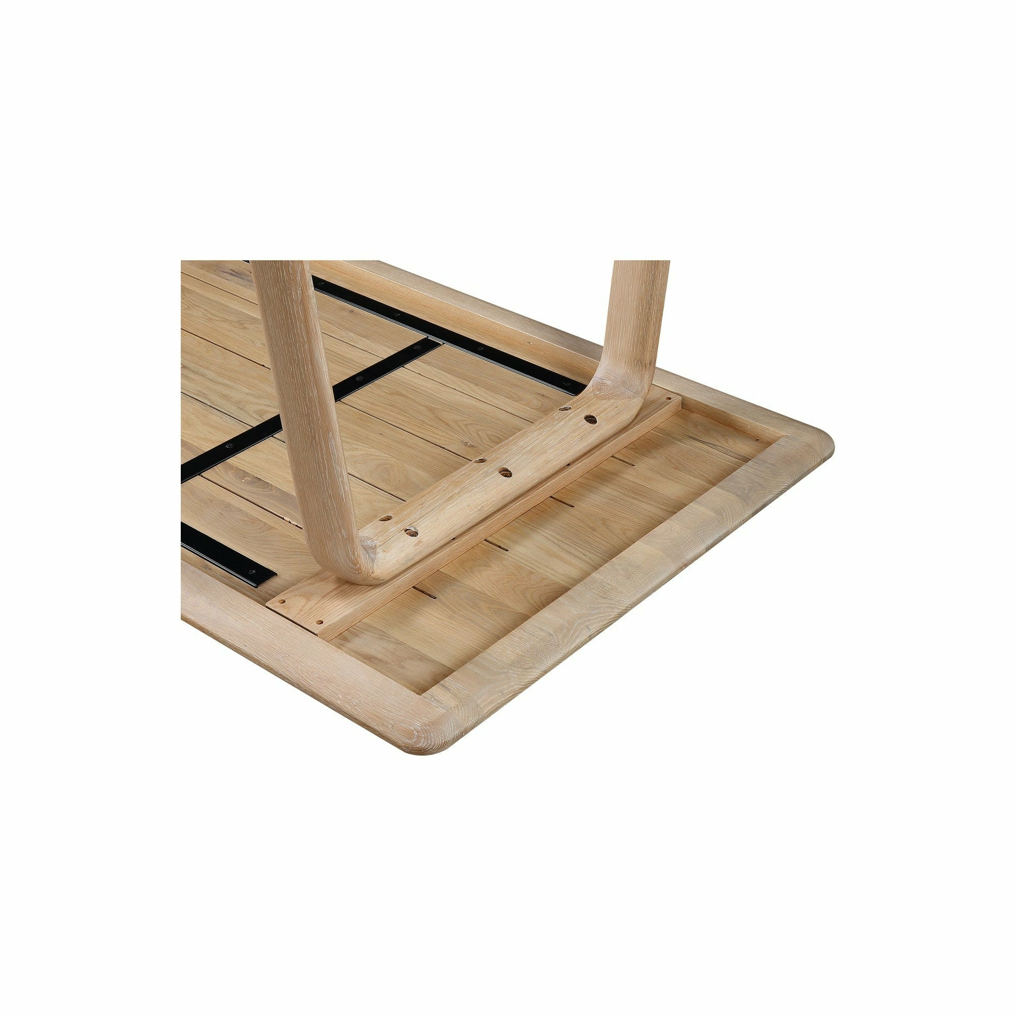 Table de salle à manger moderne en bois et métal avec pieds en épingle à cheveux pour salle à manger