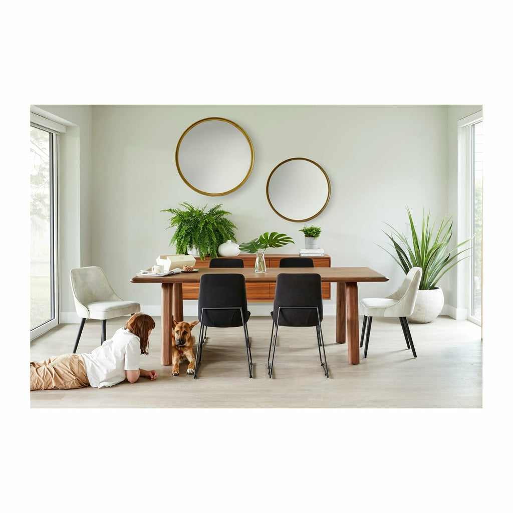 Table de salle à manger moderne en bois et métal avec pieds en épingle à cheveux pour salle à manger