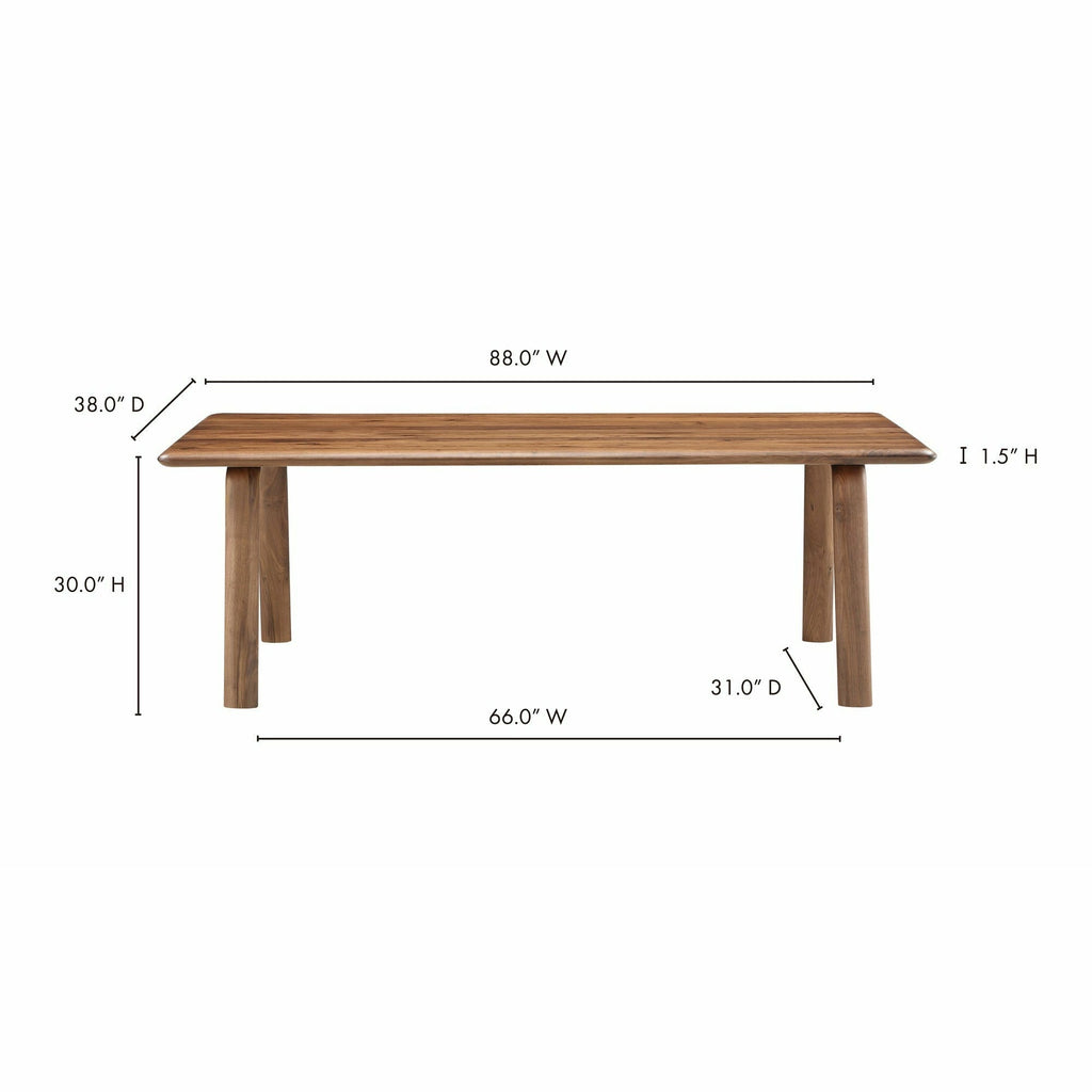 Table de salle à manger moderne en bois et métal avec pieds en épingle à cheveux pour salle à manger