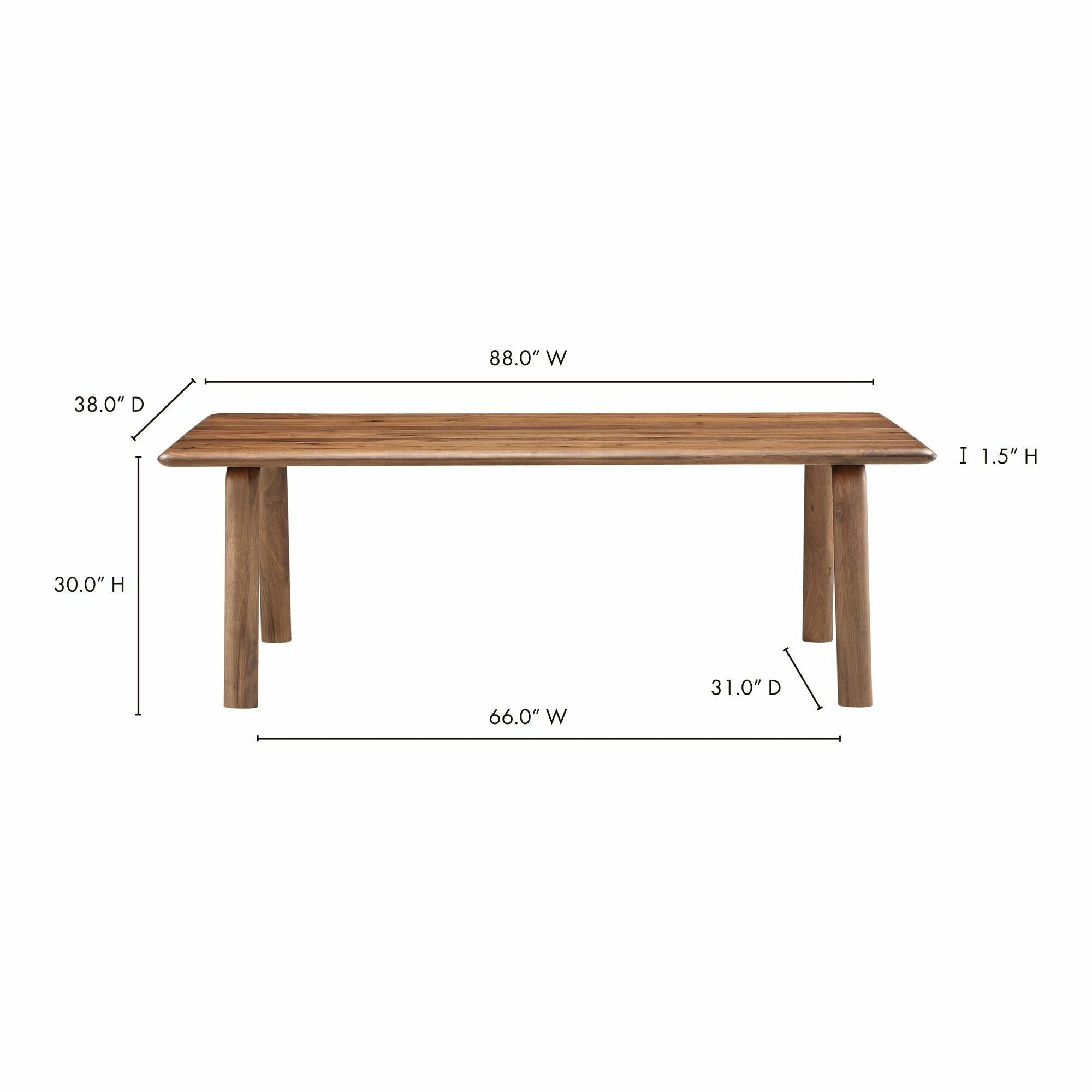 Table de salle à manger moderne en bois et métal avec pieds en épingle à cheveux pour salle à manger