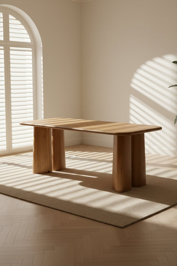 Farmhouse Wood & Metal Dining Table with X-Cross Base for Dining Room