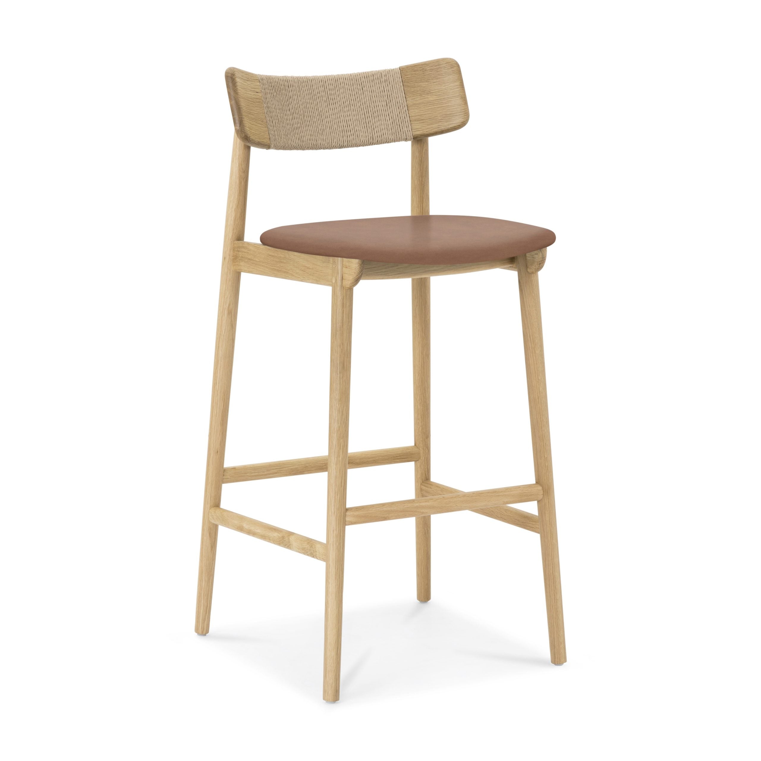 Modern Upholstered Metal Bar & Counter Stool with Cushion for Dining Room
