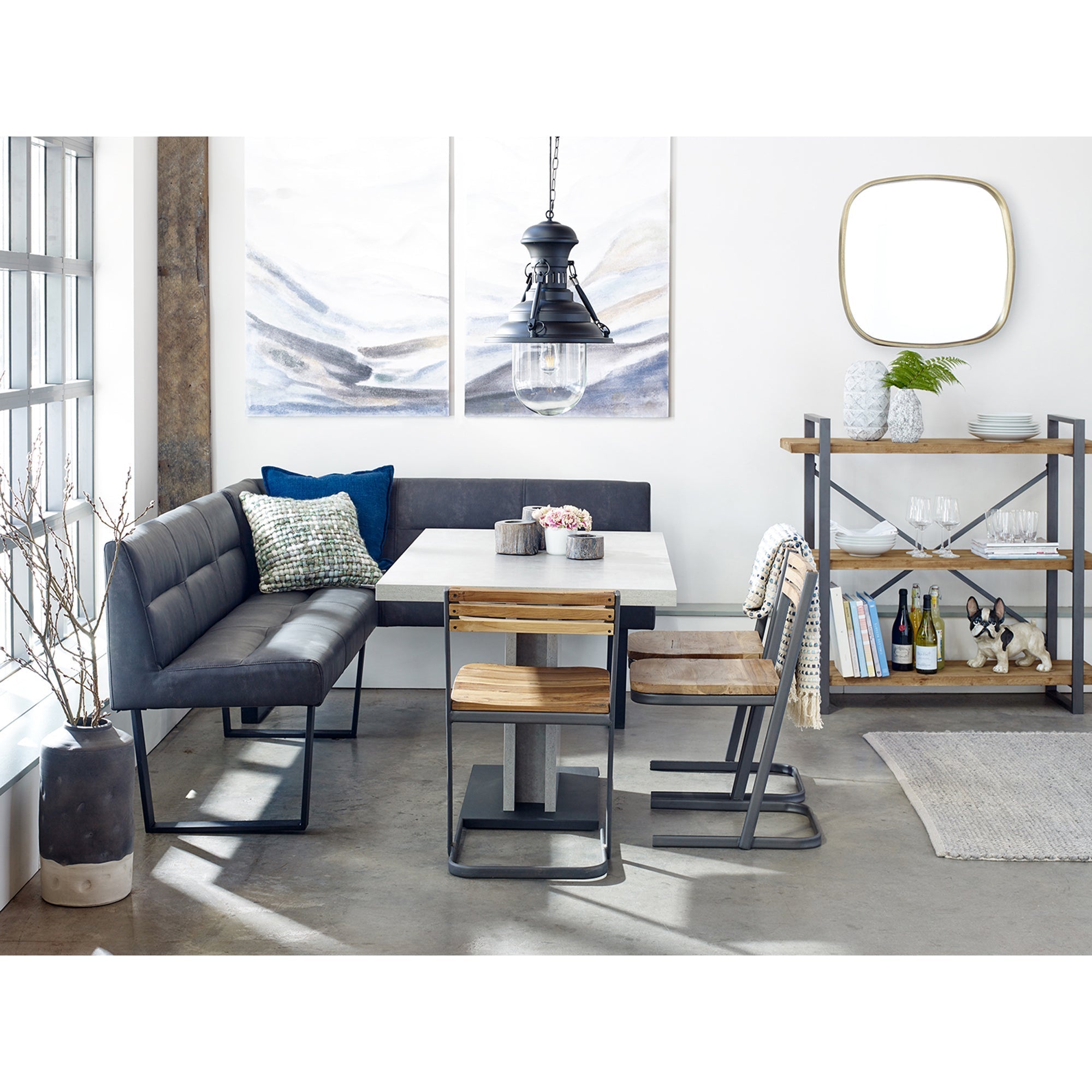 Industrial Reclaimed Wood & Metal Dining Table for Dining Room