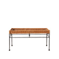 Coastal Wicker & Metal Coffee Table for Indoor & Outdoor Living Room