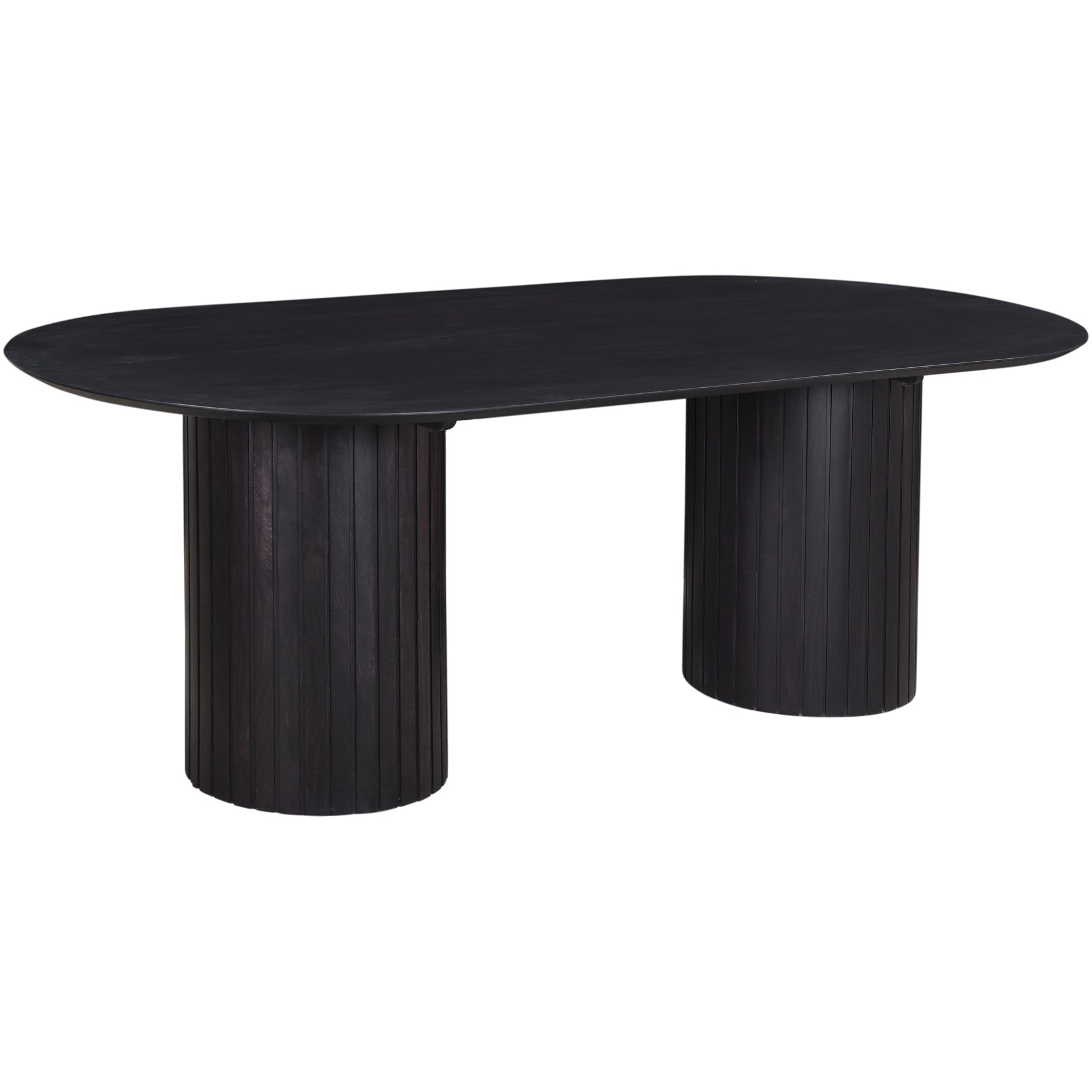 Contemporary Wood & Metal Dining Table with Geometric Base for Dining Room