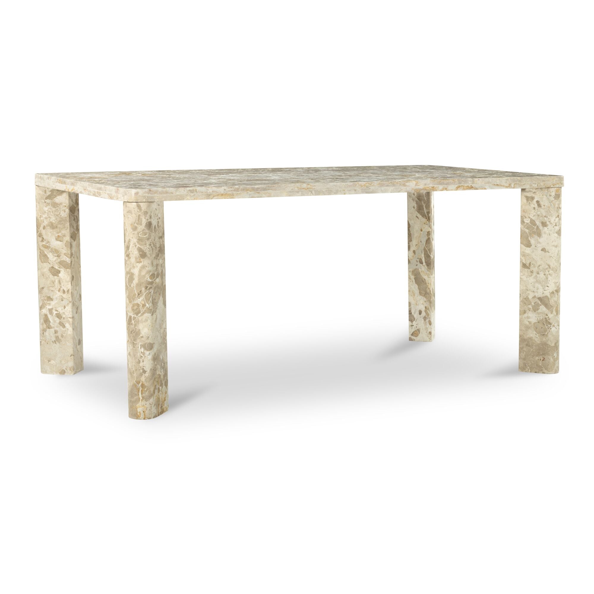 Contemporary Wood & Metal Dining Table with Segmented Base for Dining Room