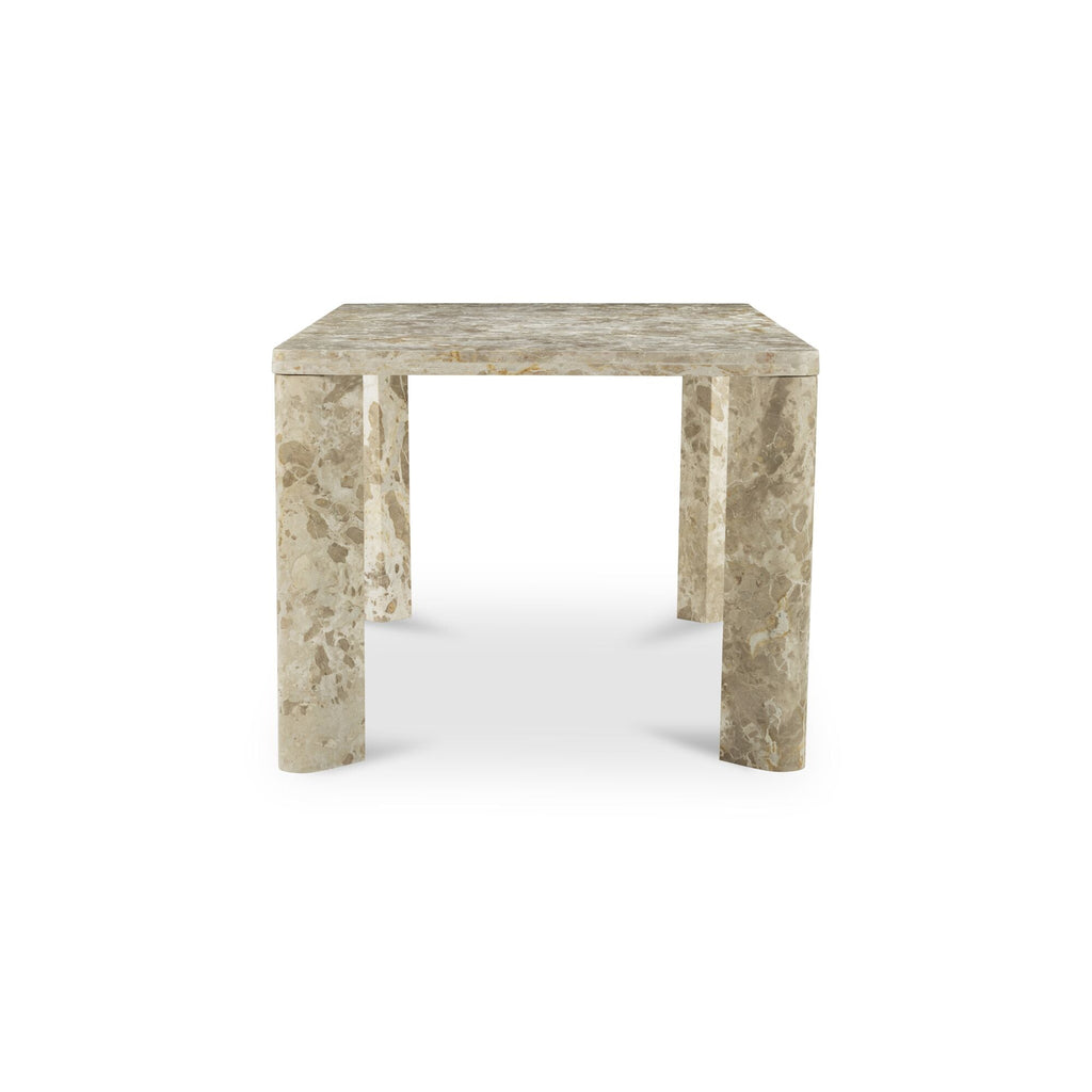 Table de salle à manger contemporaine en bois et métal avec piètement segmenté