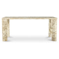 Table de salle à manger contemporaine en bois et métal avec piètement segmenté