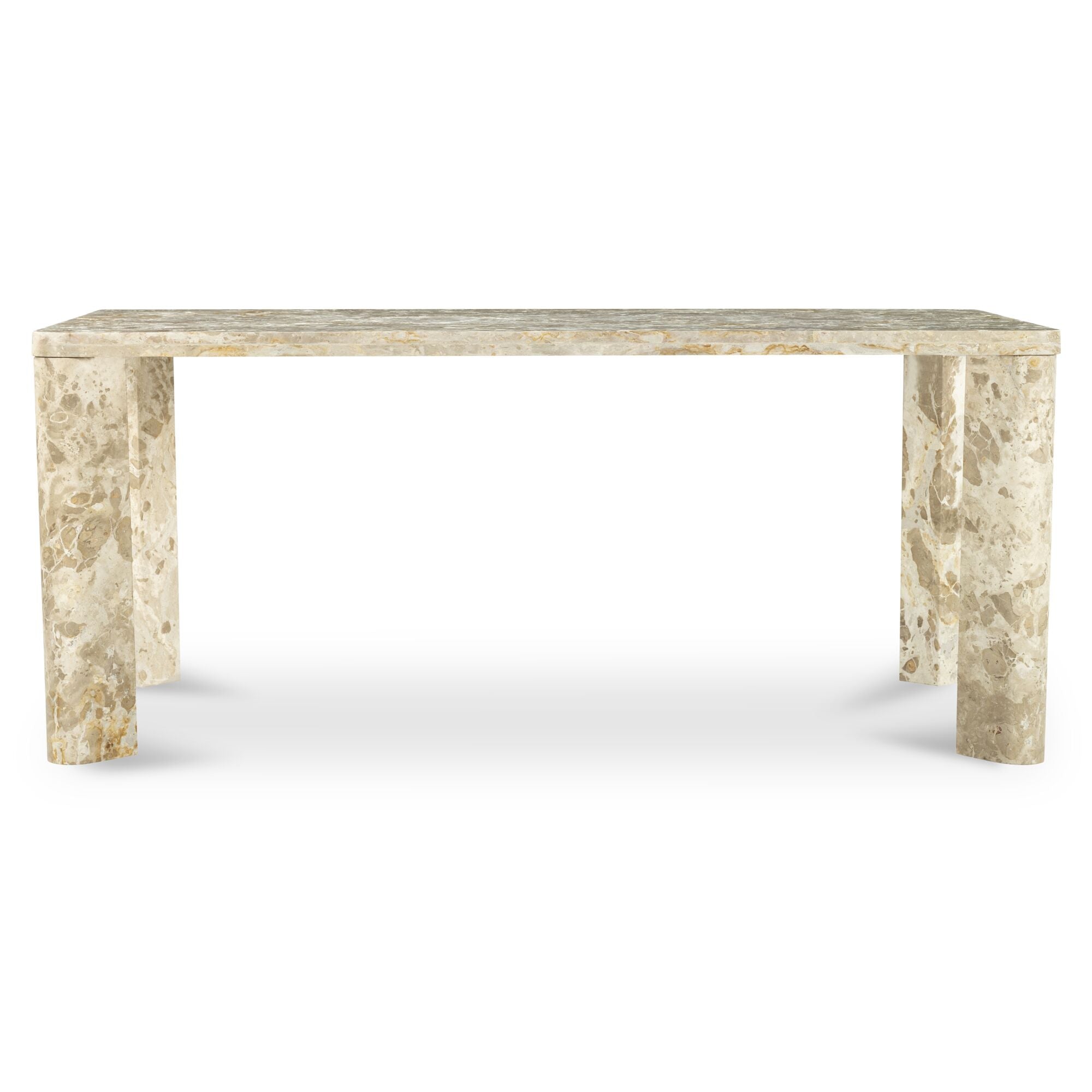 Contemporary Wood & Metal Dining Table with Segmented Base for Dining Room