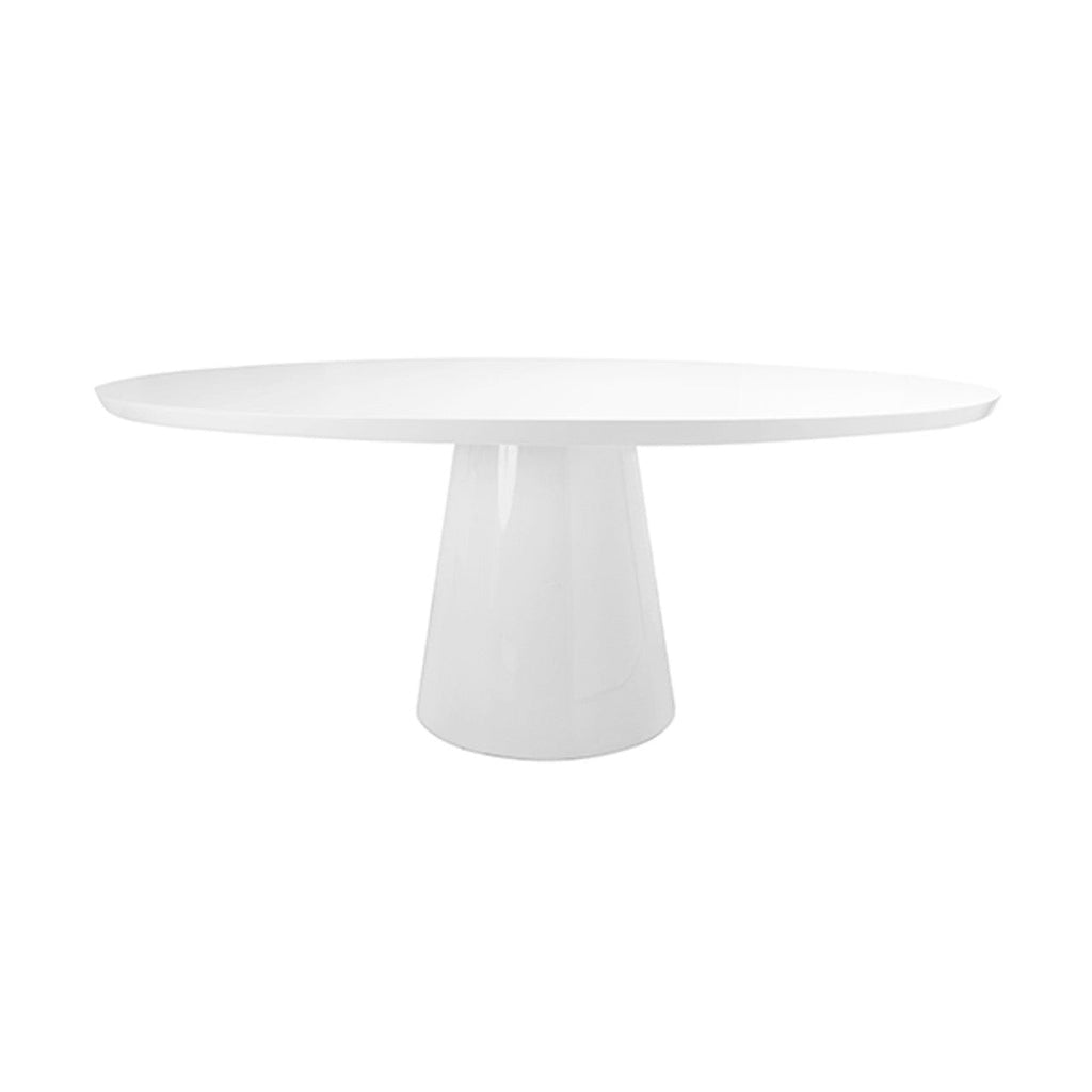 Modern Wood & Metal Oval Dining Table with Open Frame Base for Dining Room