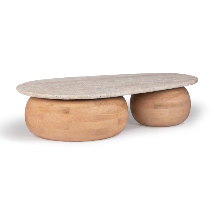 Scandinavian Solid Wood Coffee Table with Oval Top for Living Room