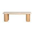 Table basse industrielle en bois recyclé et métal avec étagère pour salon