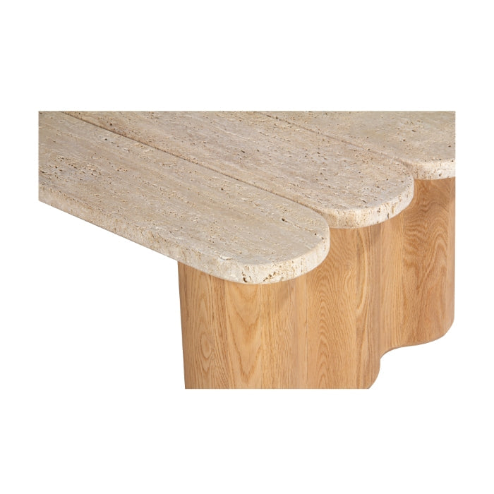 Table basse industrielle en bois recyclé et métal avec étagère pour salon