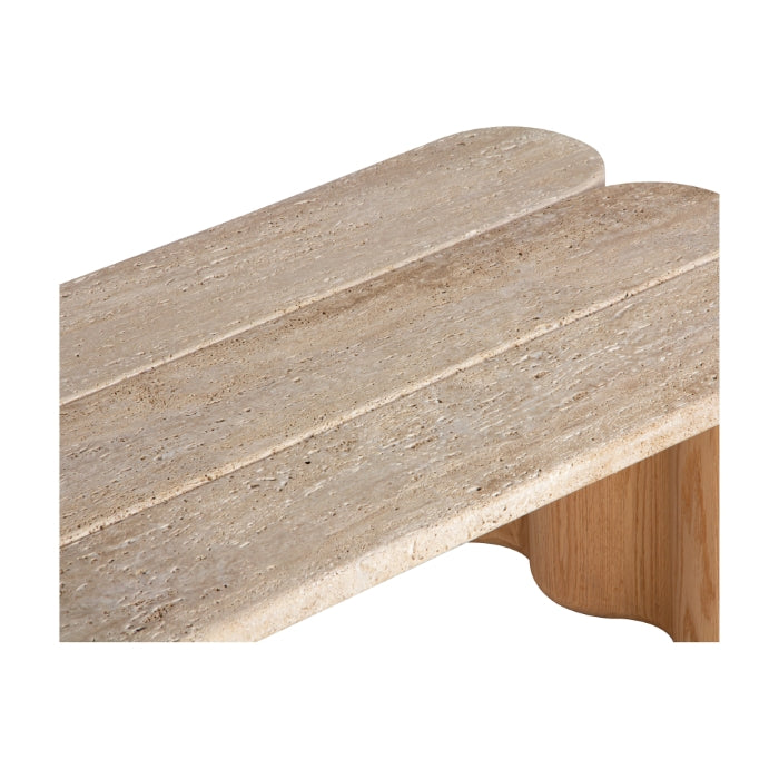 Table basse industrielle en bois recyclé et métal avec étagère pour salon