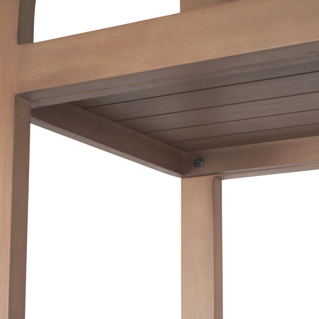 Étagère murale en bois de style ferme avec arc et étagères ouvertes pour le salon