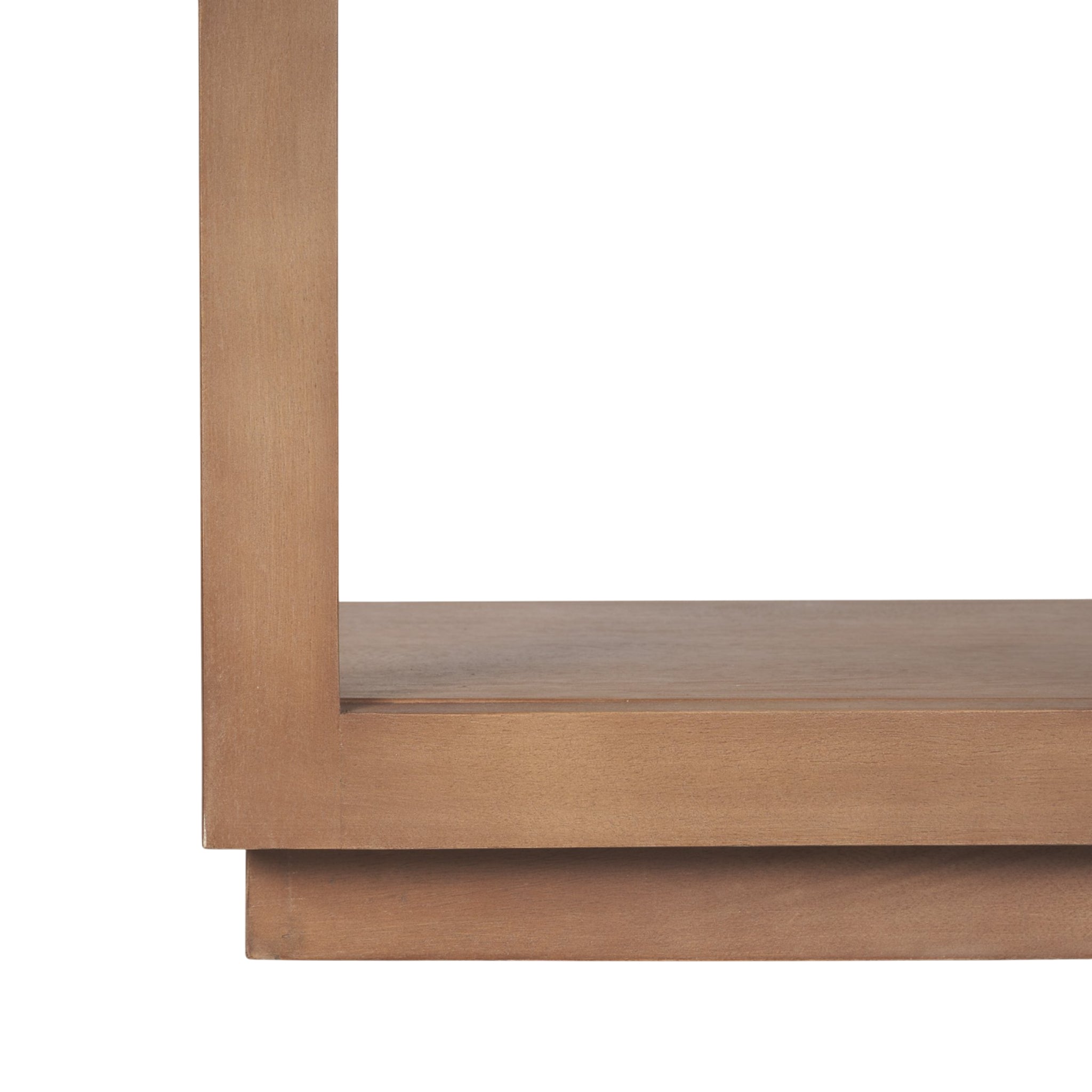 Étagère murale en bois de style ferme avec arc et étagères ouvertes pour le salon