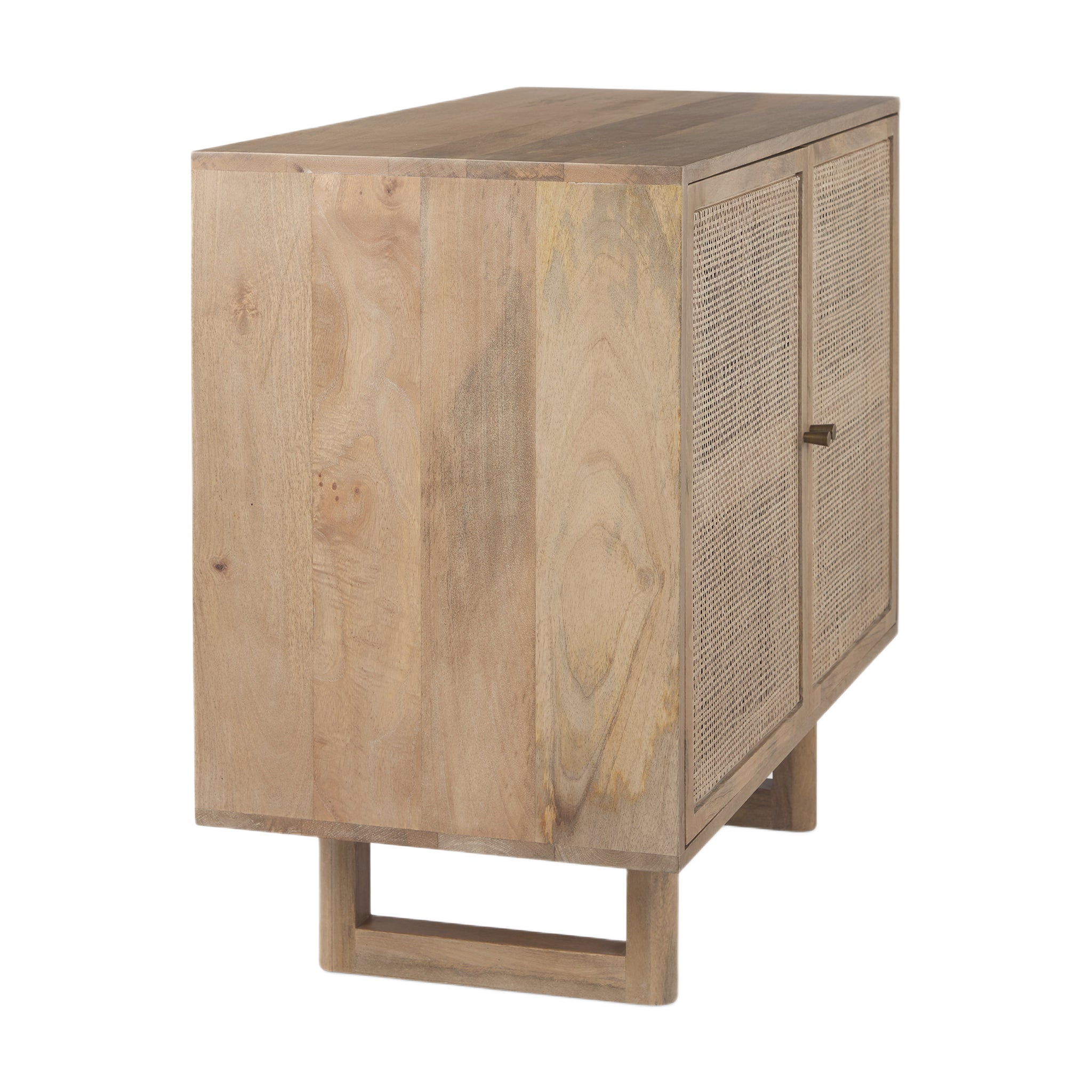 Farmhouse Wood & Metal 2-Door Accent Cabinet with Shelf for Dining Room